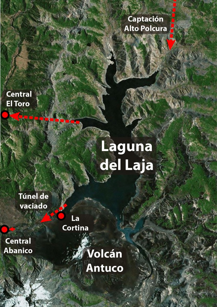 Intervenciones sobre la Laguna del Laja que transformaron a esta gran Laguna en el embalse más grande de Chile.